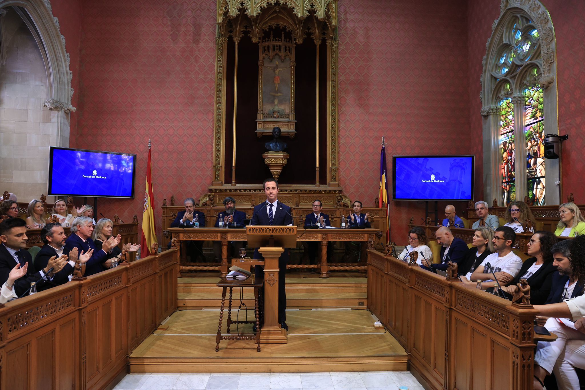 El presidente del Consell de Mallorca, Llorenç Galmés, durante el debate de política general.