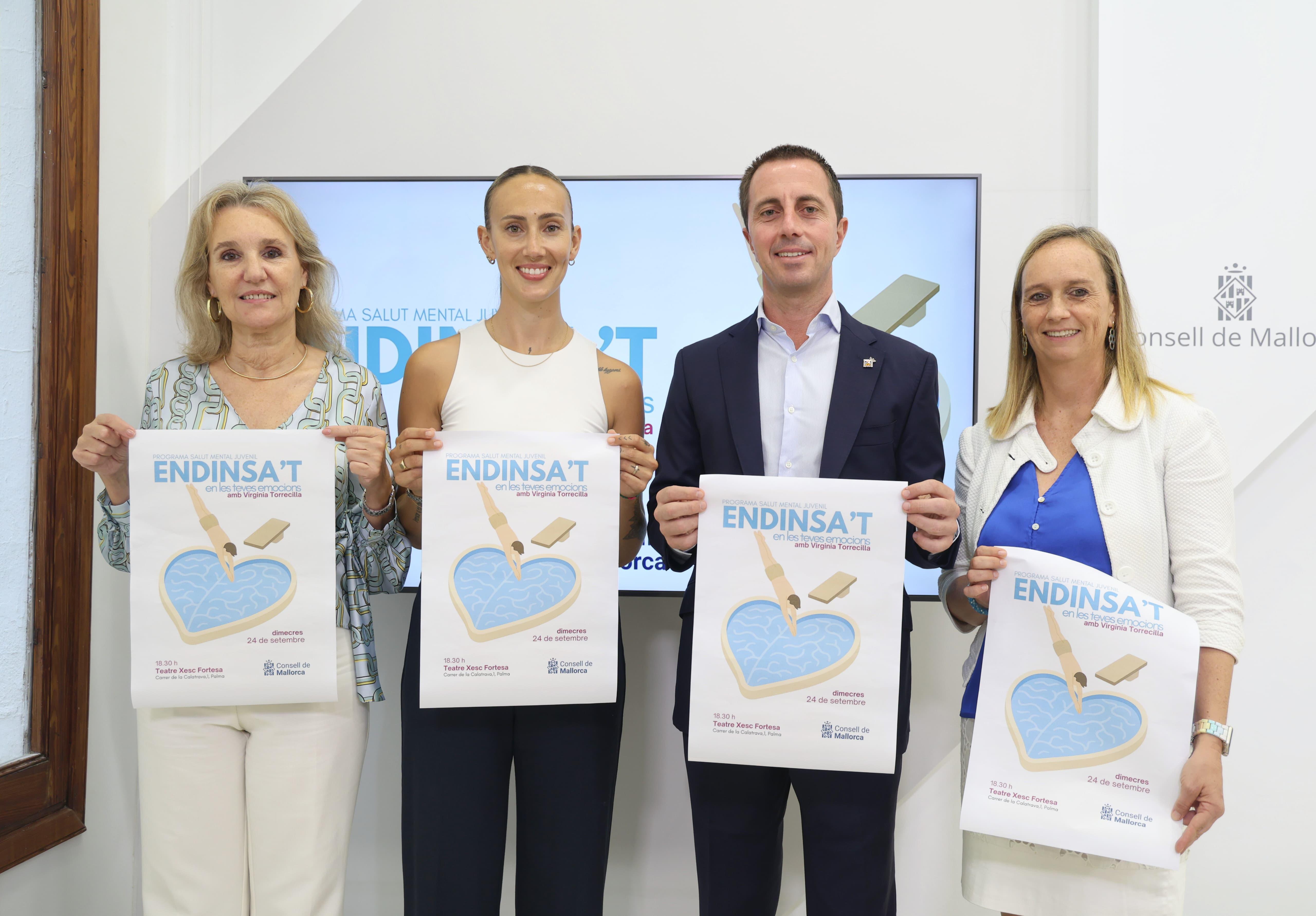 El presidente Galmés y la futbolista Virginia Torrecilla presentan el ciclo formativo «Endinsa’t en les teves emocions».