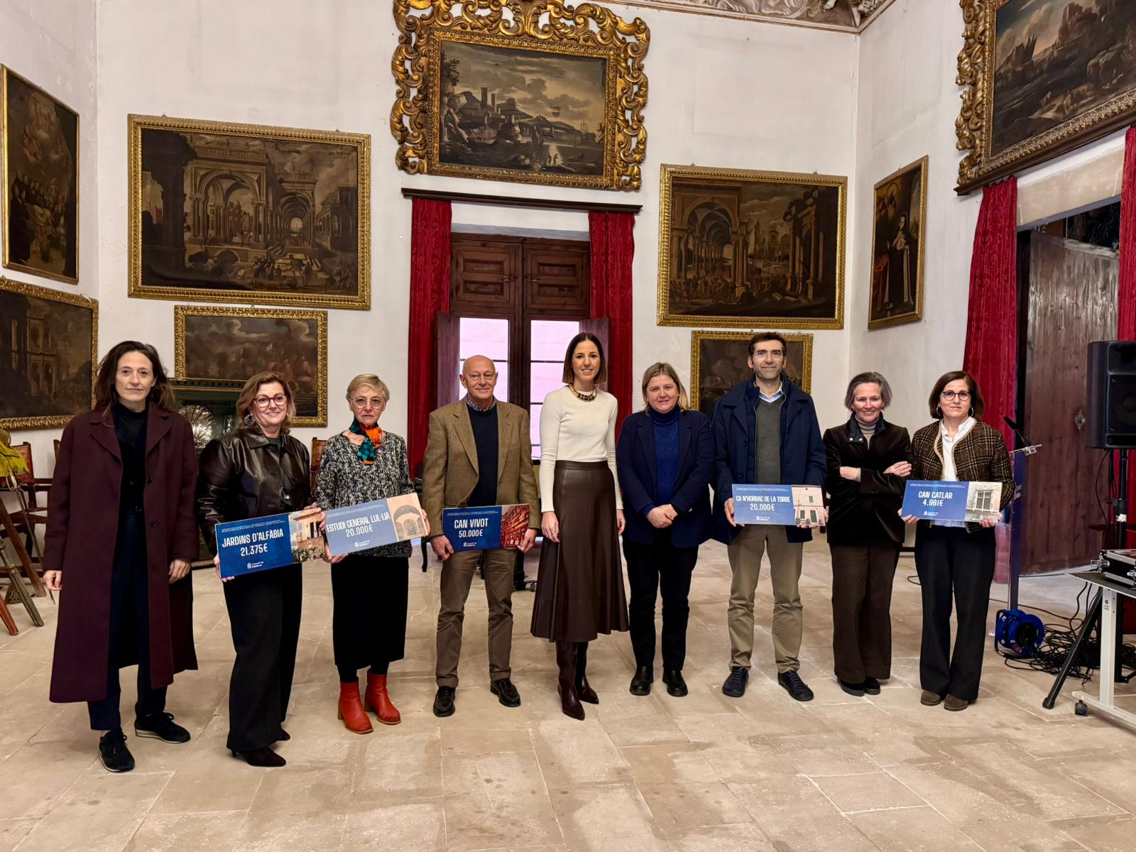 Entrega por parte del Consell de Mallorca de la nueva línea de ayudas para la rehabilitación y conservación de bienes inmuebles integrantes del patrimonio histórico de Mallorca.