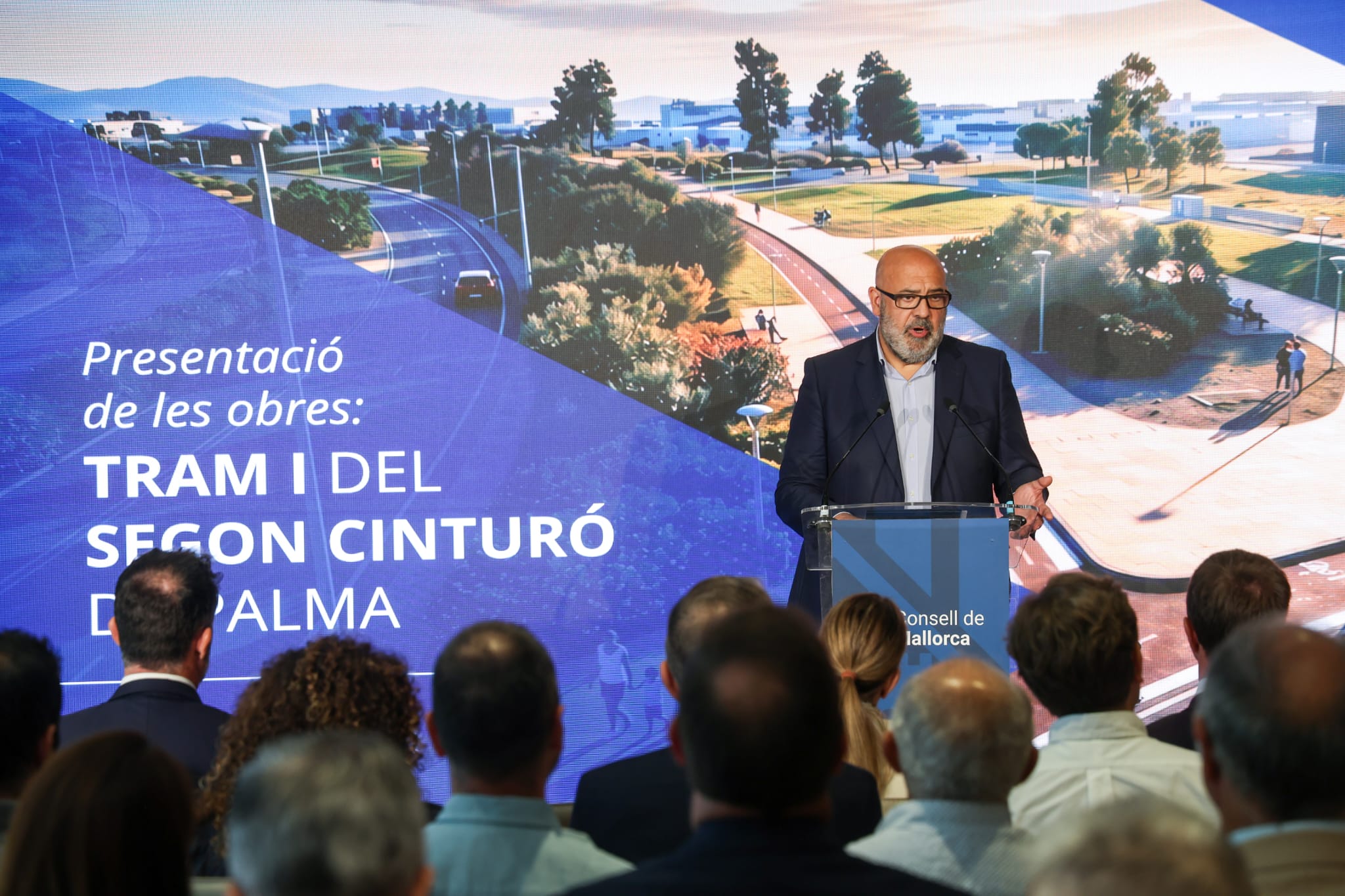 El alcalde Martínez durante la presentación de las obras del Tram I del segundo cinturón de Palma.