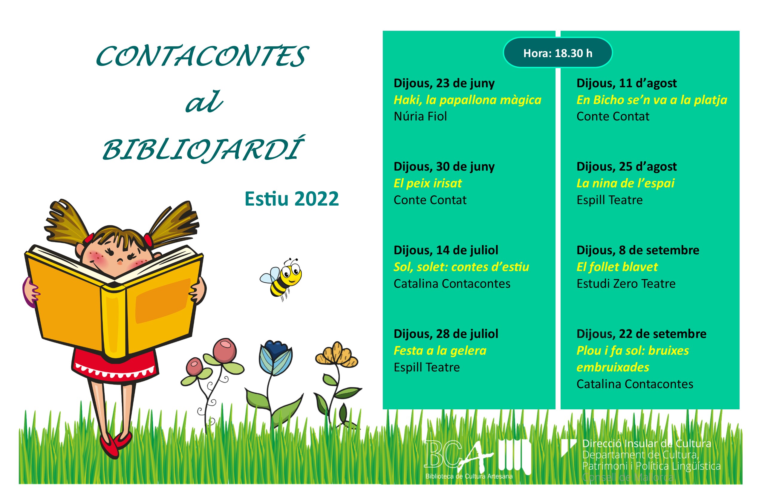 Programa contacontes Bibliojardí 2022