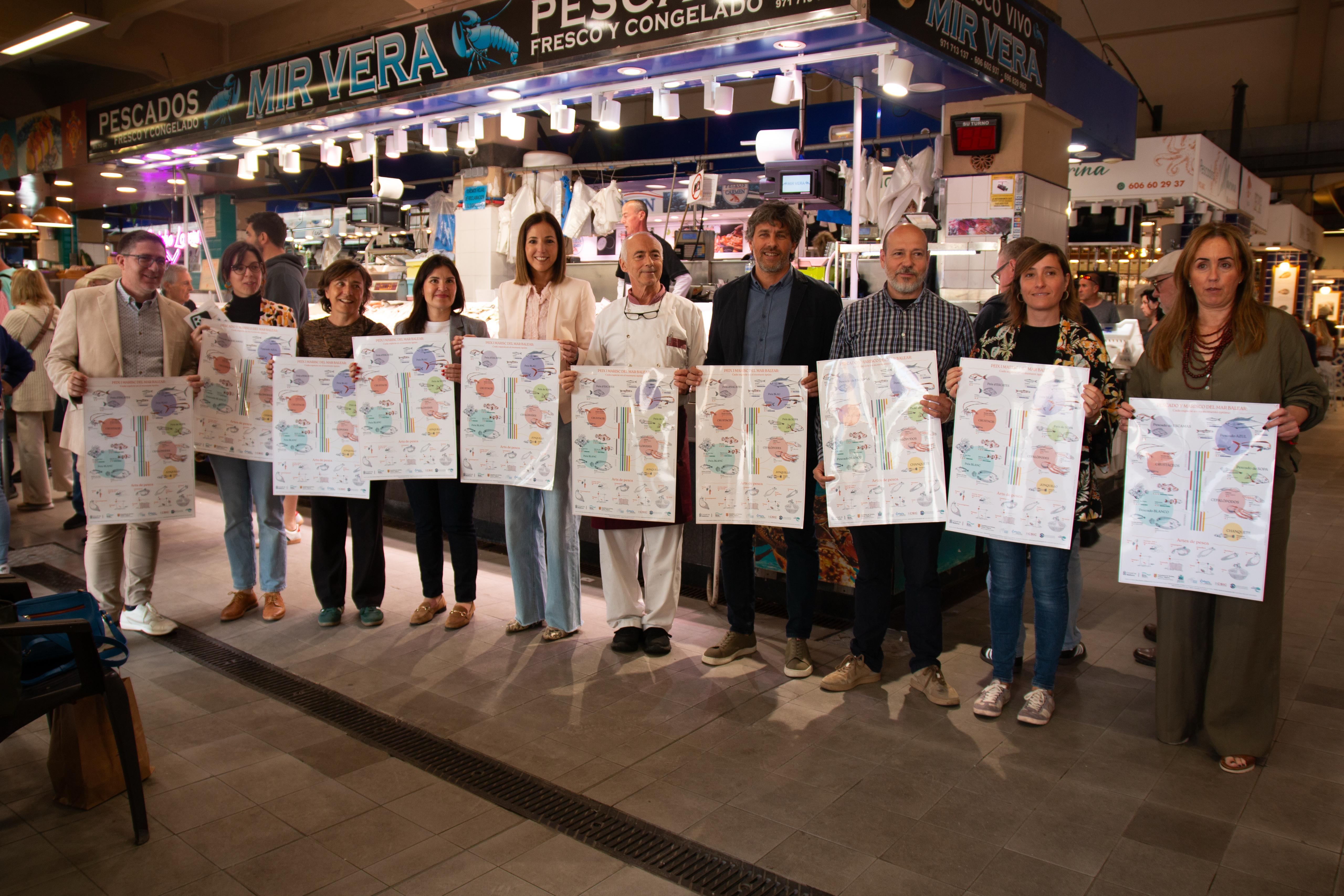 Imagen de la presentación de la campaña «Peixos i marisc de la mar balear» en el Mercat de l'Olivar